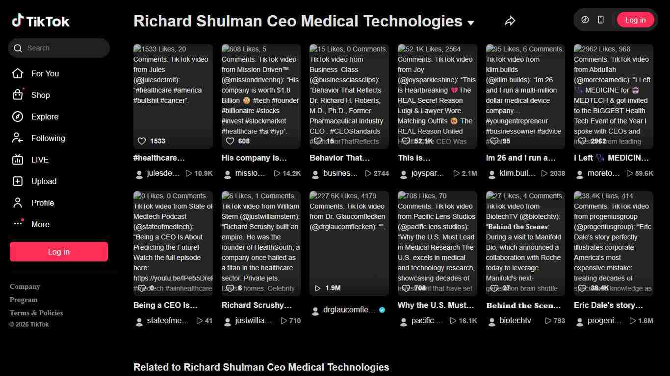 Richard Shulman Ceo Medical Technologies TikTok
